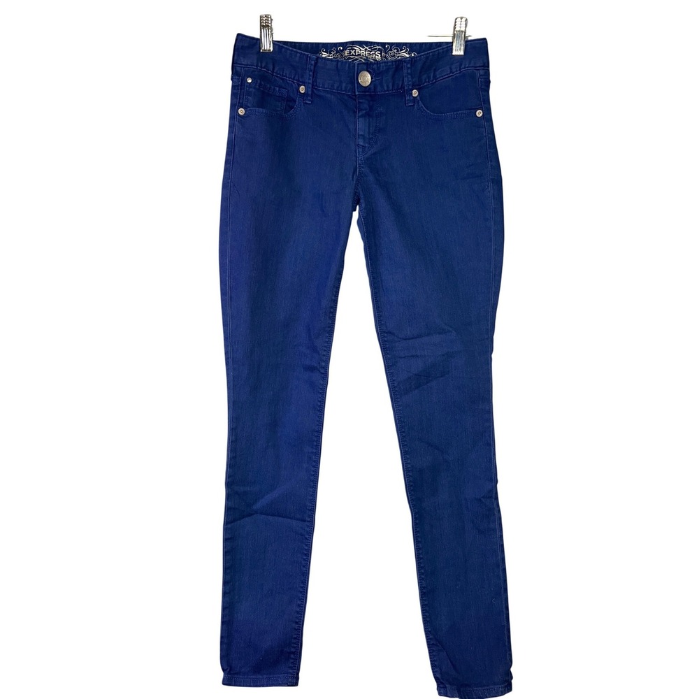 Express Stella Jean Legging Women's 2 Blue Skinny Regular‎ Fit Low Rise Stretch